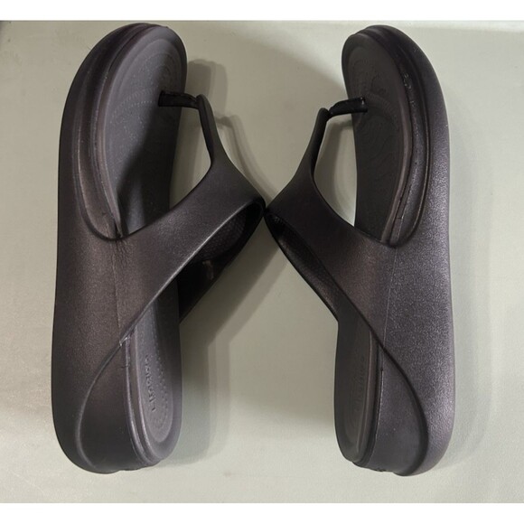Crocs Boca Lite Ride Womens Size 8 Wedge Black Flip Flops Comfort Casual Sandals - Picture 8 of 11